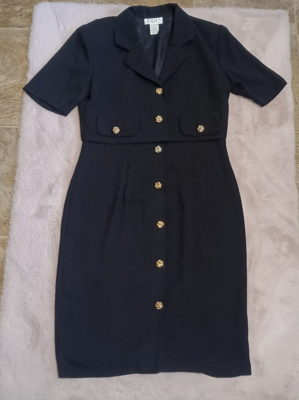 CDC Vintage Attached Dress Set With Shoulder Pads